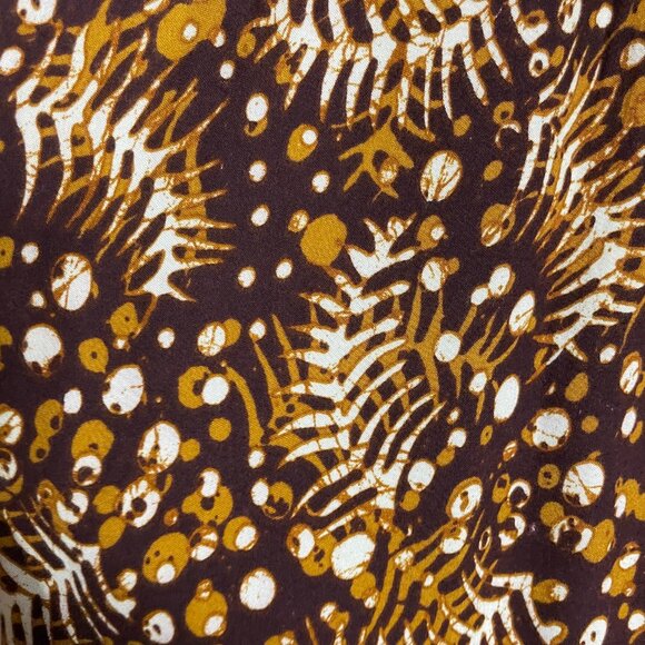 Batik Lounge Pants Brown Abstract Pattern Stretch Waist Ankles Boho Hippie - Picture 12 of 12